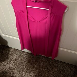 Sleeveless Pink Top white birch brand size large